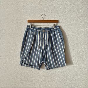 Blue and White Striped Scotch & Soda Linen Shorts